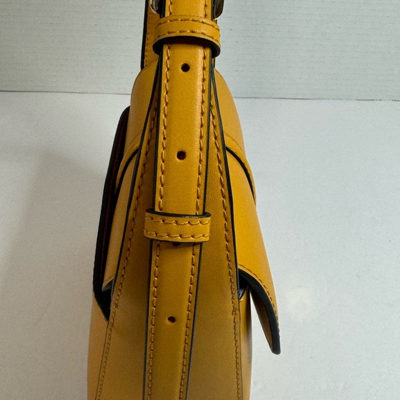 Michael Kors Lyra Small Leather Flap Crossbody Golden Rod NEW - Picture 6 of 12